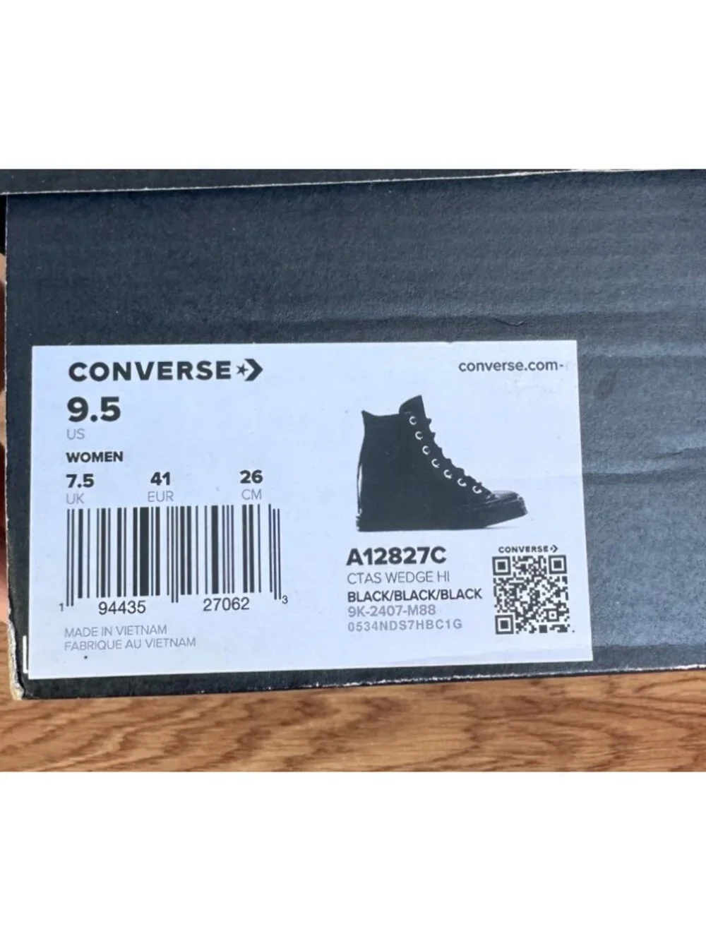 ✨Converse Chuck Taylor All Star Wedge Leather Sz 9.5 Women Shoes Sneaker A12827C